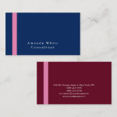 Carte De Visite Élégant bleu rose professionnel moderne (Devant / Derrière)