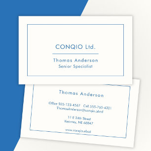 Carte De Visite Élégant bleu traditionnel professionnel