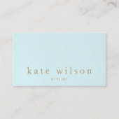 Carte De Visite Élégant bleu turquoise cuir professionnel (Devant)