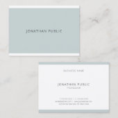 Carte De Visite Elégant bleu vert simple plaine moderne tendance (Devant / Derrière)