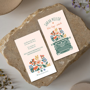 Carte De Visite Élégant blogueur Vintage de la machine à écrire en