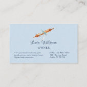 Carte De Visite Elegant Blue Coquette Bow Utensils Bakery (Dos)