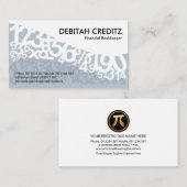 Carte De Visite Elégant Blue Dancing Numbers Libraire (Devant / Derrière)