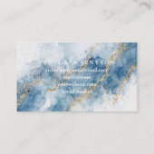 Carte De Visite Elegant Blue Gold Glitter Abstract Flow (Dos)