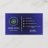 Carte De Visite Elegant Blue Gold Professional Business Card (Devant)