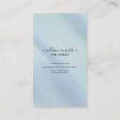 Carte De Visite Elégant Blue Iridescente Holographi Bijoux Soins (Dos)