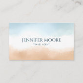 Carte De Visite Elégant Blue Ocean Beach Sable de rivage (Devant)