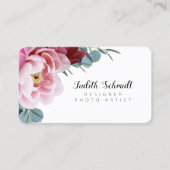 Carte De Visite Élégant Blush Floral Professionnel (Devant)