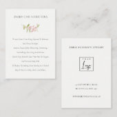 Carte De Visite Elégant Blush Green Berries Foliage Bijoux soin (Devant / Derrière)