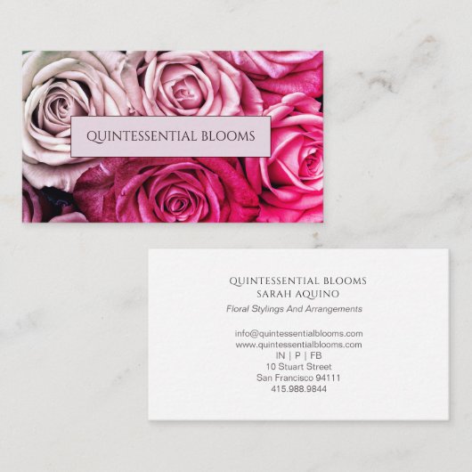 Carte De Visite Elegant Blush Pink Business Card (Devant / Derrière)