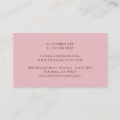 Carte De Visite Elegant Blush Pink Cake Bakery (Dos)