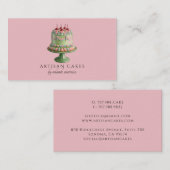 Carte De Visite Elegant Blush Pink Cake Bakery (Devant / Derrière)