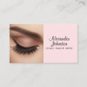 Carte De Visite Elegant Blush Pink Lash Makeup Artist QR Code (Devant)