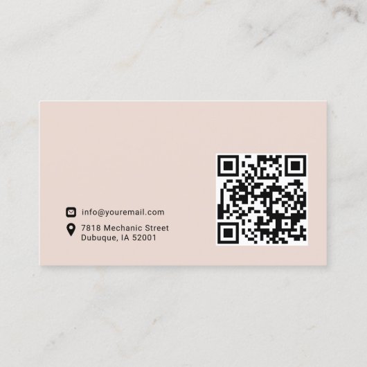 Carte De Visite Elegant Blush Pink Real Estate Agent Photo (Dos)