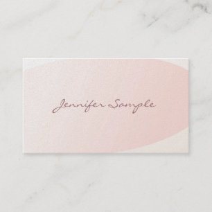 Carte De Visite Élégant Blush rose calligraphie Plain tendance lux