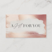 Carte De Visite Elegant Blush Rose gold Gift Certificate (Devant)