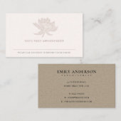 CARTE DE VISITE ÉLÉGANT BLUSH ROSE OR LOTUS NOMINATION FLORALE (Devant / Derrière)