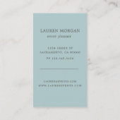 Carte De Visite Élégant Bohème Floral Monogramme Bleu (Dos)