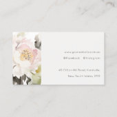 Carte De Visite Élégant Boho Blush Poenies Floral (Dos)