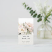 Carte De Visite Élégant Boho Blush Poenies Floral (Debout devant)