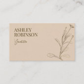 Carte De Visite Elegant boho botanical pastel earthy QR code (Devant)