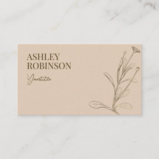 Carte De Visite Elegant boho botanical pastel earthy QR code (Devant)