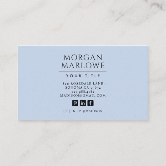 Carte De Visite Élégant Boho Botanique Fleur sauvage Botanique Flo (Dos)