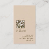 Carte De Visite Elégant boho botanique pastel terthy QR code (Dos)