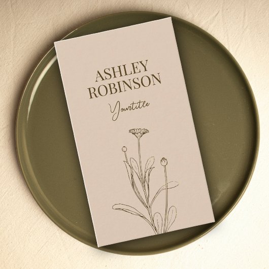 Carte De Visite Elégant boho botanique pastel terthy QR code