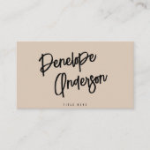 Carte De Visite Elégant Boho Cocoa Crème QR Code moderne unique (Devant)