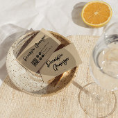 Carte De Visite Elégant Boho Cream QR Code Moderne Unique Design