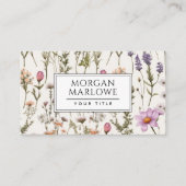 Carte De Visite Élégant Boho Fleur sauvage Botanique Floral (Devant)
