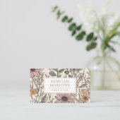 Carte De Visite Élégant Boho Fleur sauvage Botanique Floral (Debout devant)