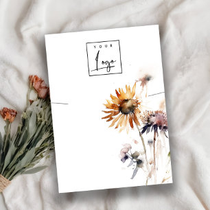 Carte De Visite Élégant Boho Fleur sauvage sec Collier affichage d