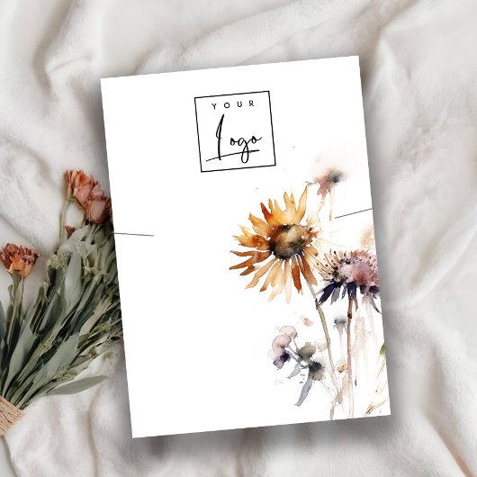 Carte De Visite Élégant Boho Fleur sauvage sec Collier affichage d