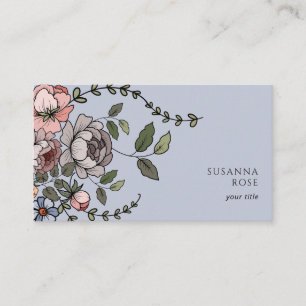 Carte De Visite Élégant Boho Floral Botanical Professionnel