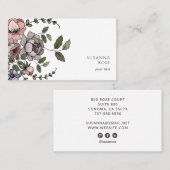 Carte De Visite Élégant Boho Floral Botanical Professionnel (Devant / Derrière)