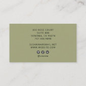 Carte De Visite Élégant Boho Floral Botanical Professionnel (Dos)