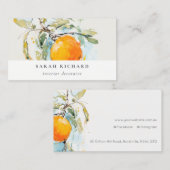 Carte De Visite Elégant Boho moderne Abstrait Sketchy Orange Garde (Devant / Derrière)