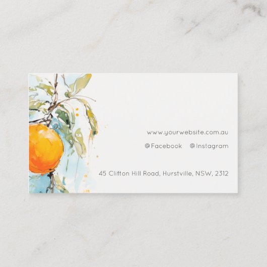 Carte De Visite Elégant Boho moderne Abstrait Sketchy Orange Garde (Dos)