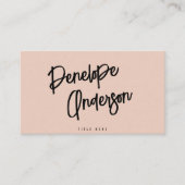 Carte De Visite Elégant Boho Pale Rose QR Code Moderne Unique Fill (Devant)