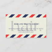 Carte De Visite Elégant Boho Red Blue Ciseaux Hair Stylist (Dos)