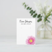 Carte De Visite Élégant Boho rose fleuri Écran d'oreille (Debout devant)