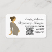 Carte De Visite Elégant Boho Thérapeute de Massage Prénatal QR Cod (Devant)