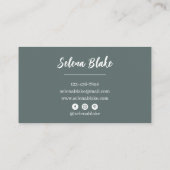 Carte De Visite Elégant Boho vert - tendance chic esthétique (Dos)