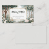 Carte De Visite Elégant bois Jardin Floral Gold Frame (Devant / Derrière)