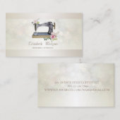Carte De Visite Élégant Bokeh à coudre professionnel floral (Devant / Derrière)
