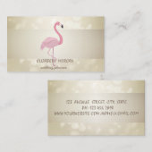 Carte De Visite Elégant Bokeh, Bande, Flamant rose rose (Devant / Derrière)