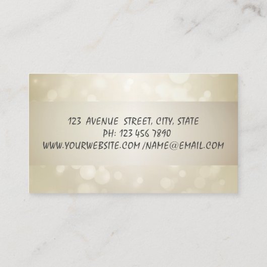 Carte De Visite Elégant Bokeh, Bande, Flamant rose rose Cool (Dos)