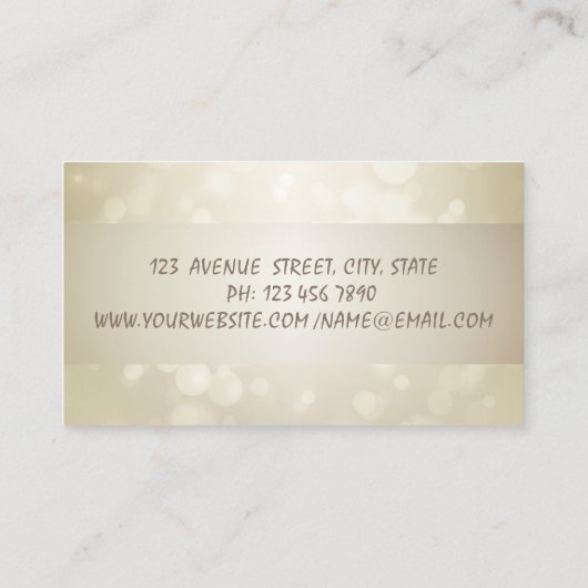 Carte De Visite Elégant Bokeh, Bande, Mélange Floral Rétro (Dos)